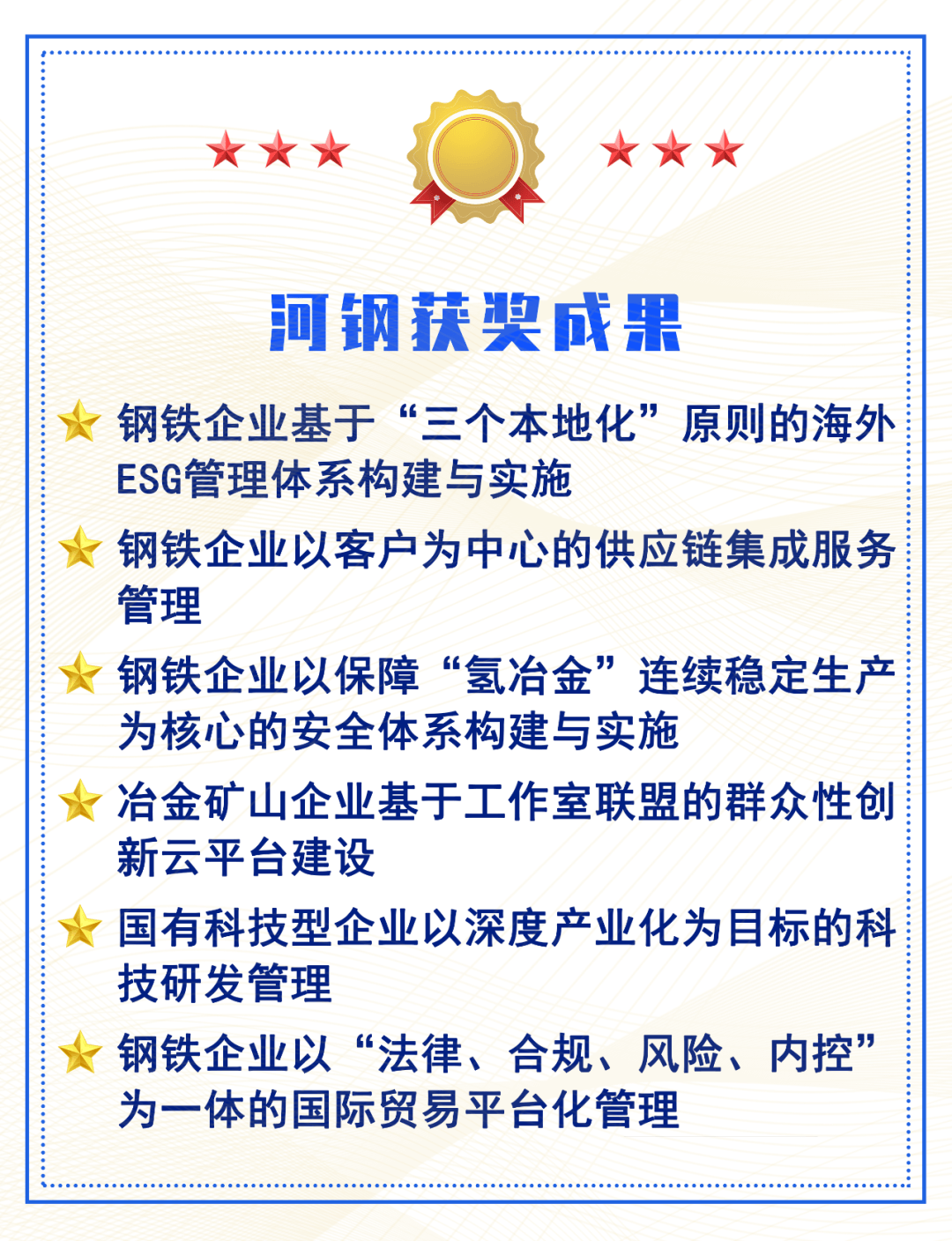 河钢6项成果获全国企业管理现代化创新成果奖